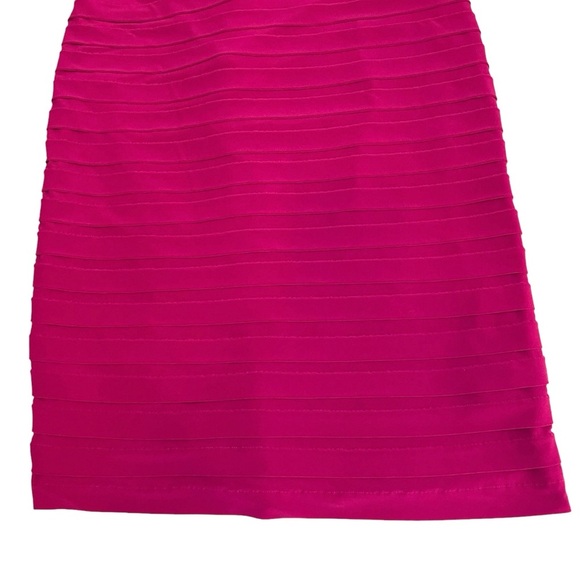 Adrianna Papell Pink Tiered Layered Sheath Dress Sz 6 - Picture 4 of 10